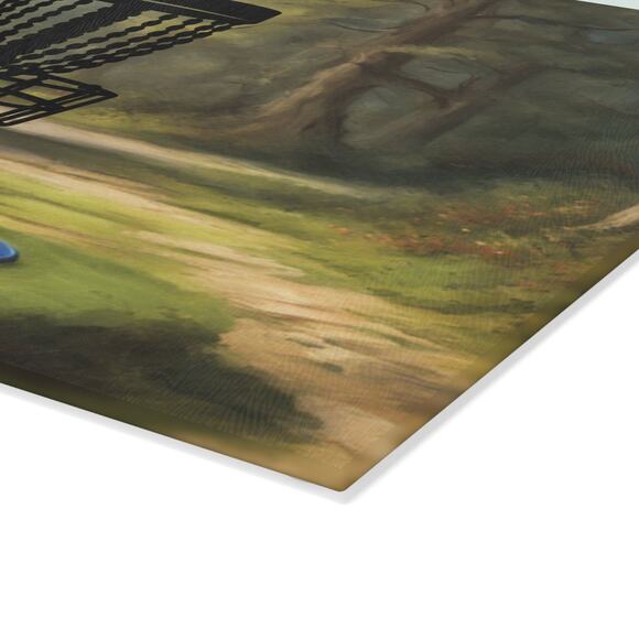 Disc Golf Tranquility Glass Cutting Board Discgolfer Kitchen Cooking Gift - Picture 3 of 8